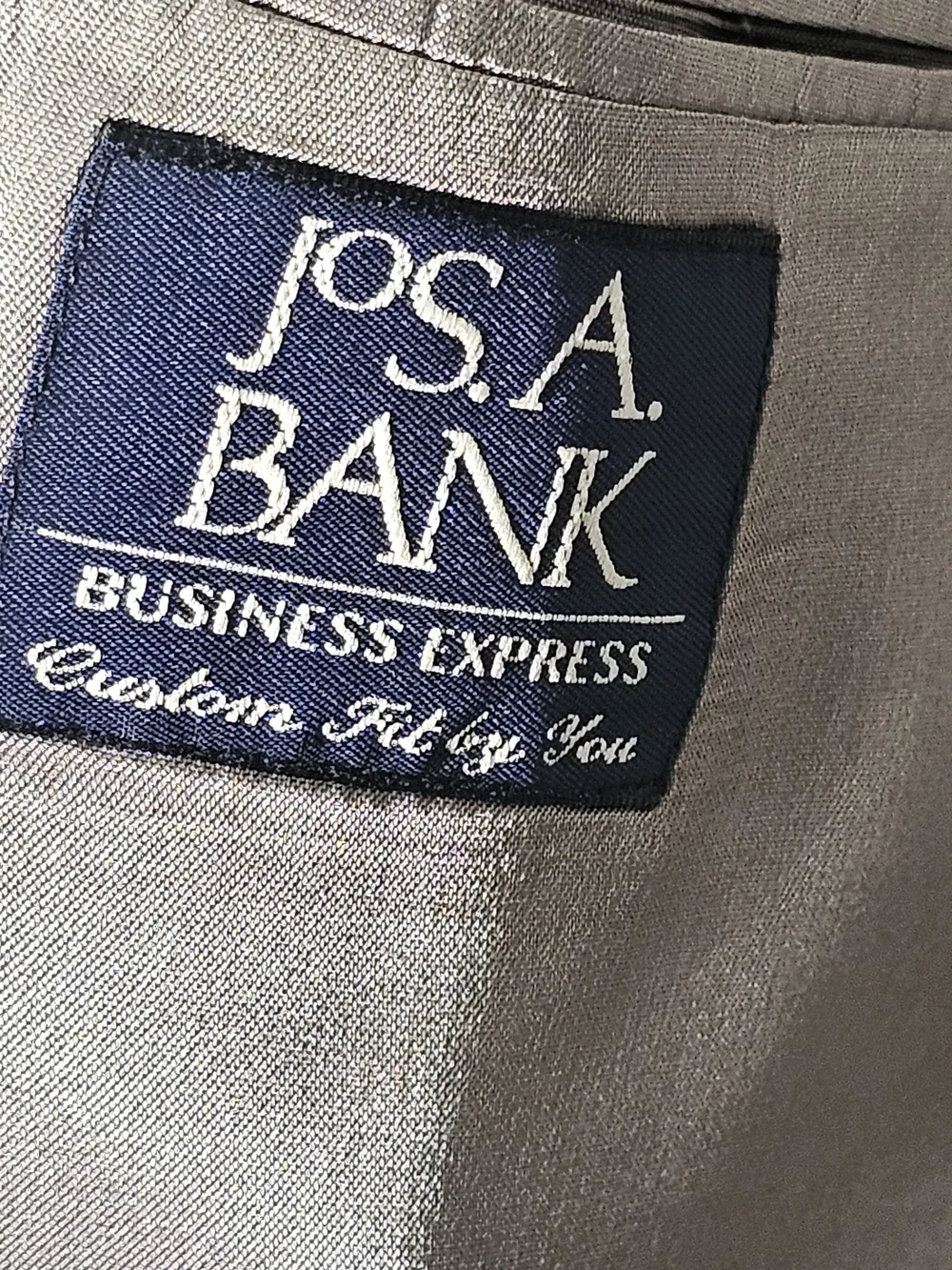Jos A Bank Business Express Custom Fit 46L Brown Houndstooth Check Pure WoolSuit